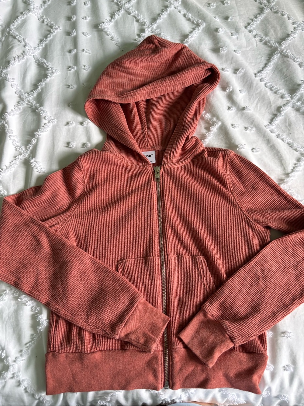 Aritzia waffle zip up